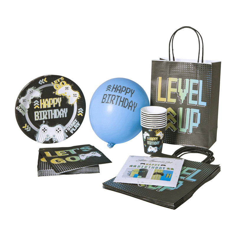 Papieren bordjes level up - set van 8