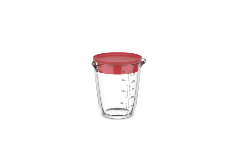 glas maatbeker chef it 500 ml met deksel - coral