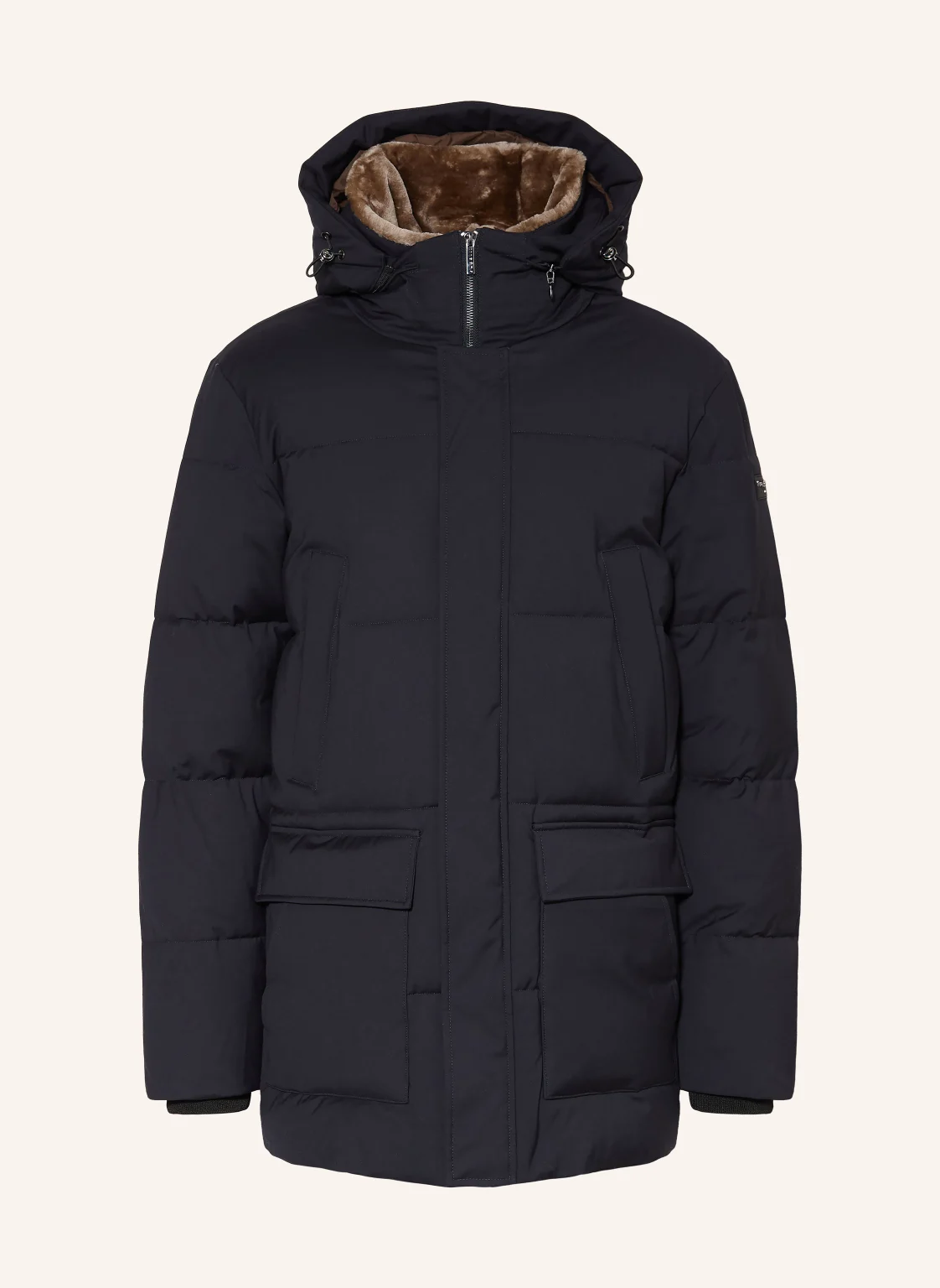 bugatti Steppjacke mit abnehmbarem Kunstfell