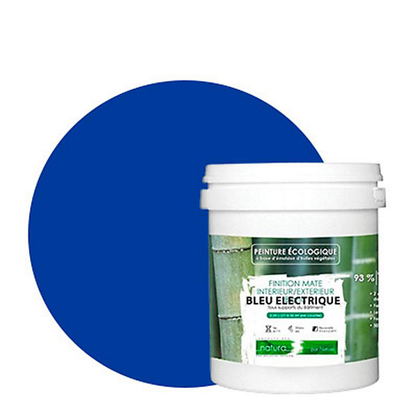Bleu Electrique Peinture interieur exterieur aspect mat Natura - Bleu Electrique - 1L
