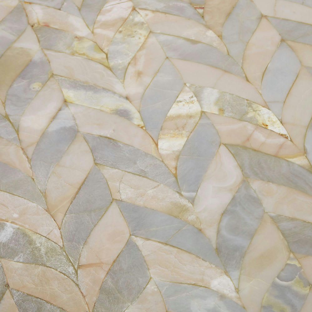 Preciosa - Table basse en pierre motif à chevrons