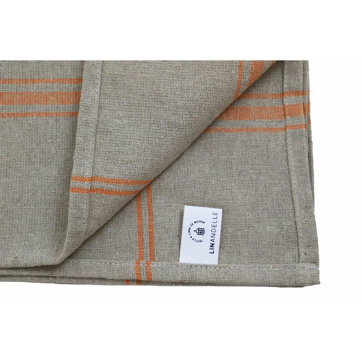 TORCHONS PAR 6 NORMANDIE - Lot de 6 torchons de cuisine en lin orange