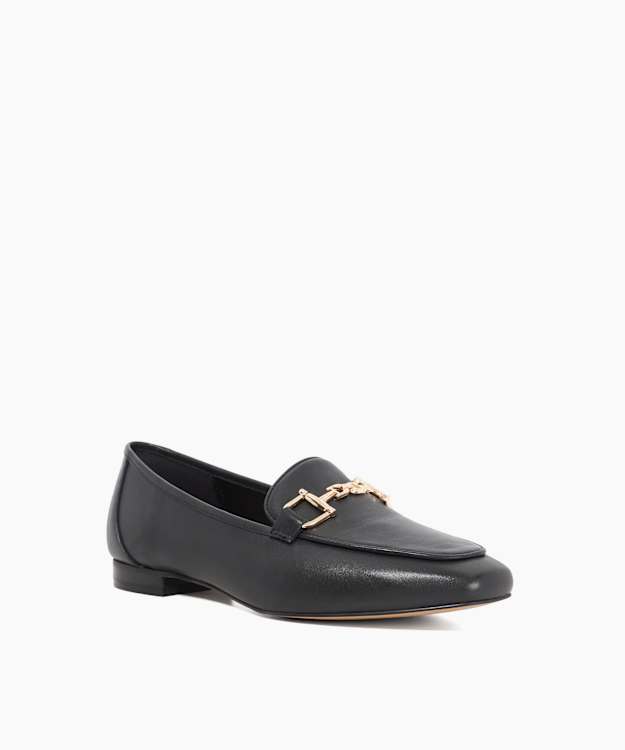 Grained Black - Hardware-Detail Loafers