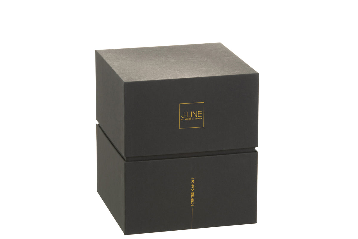 J-Line geurkaars Noa - Spicy Twilight - glas - zwart - large - 60U