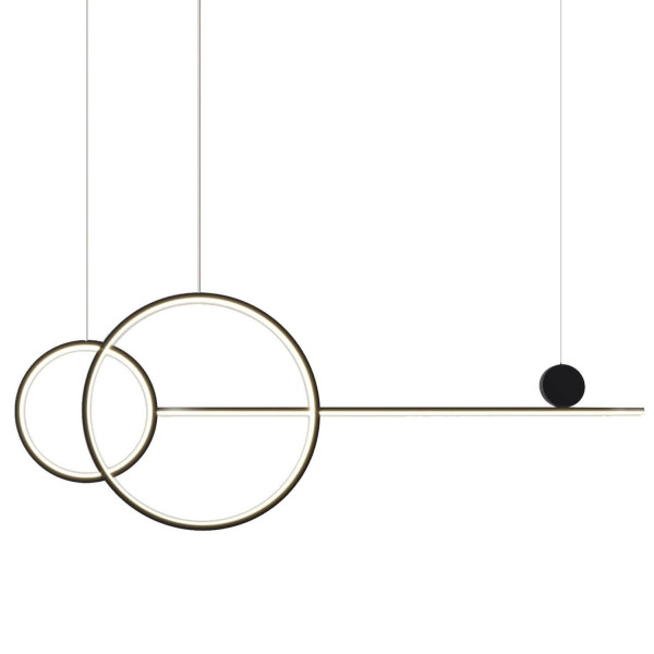 Nowoczesna LAMPA WISZĄCA LED NEW AGE czarna 120cm