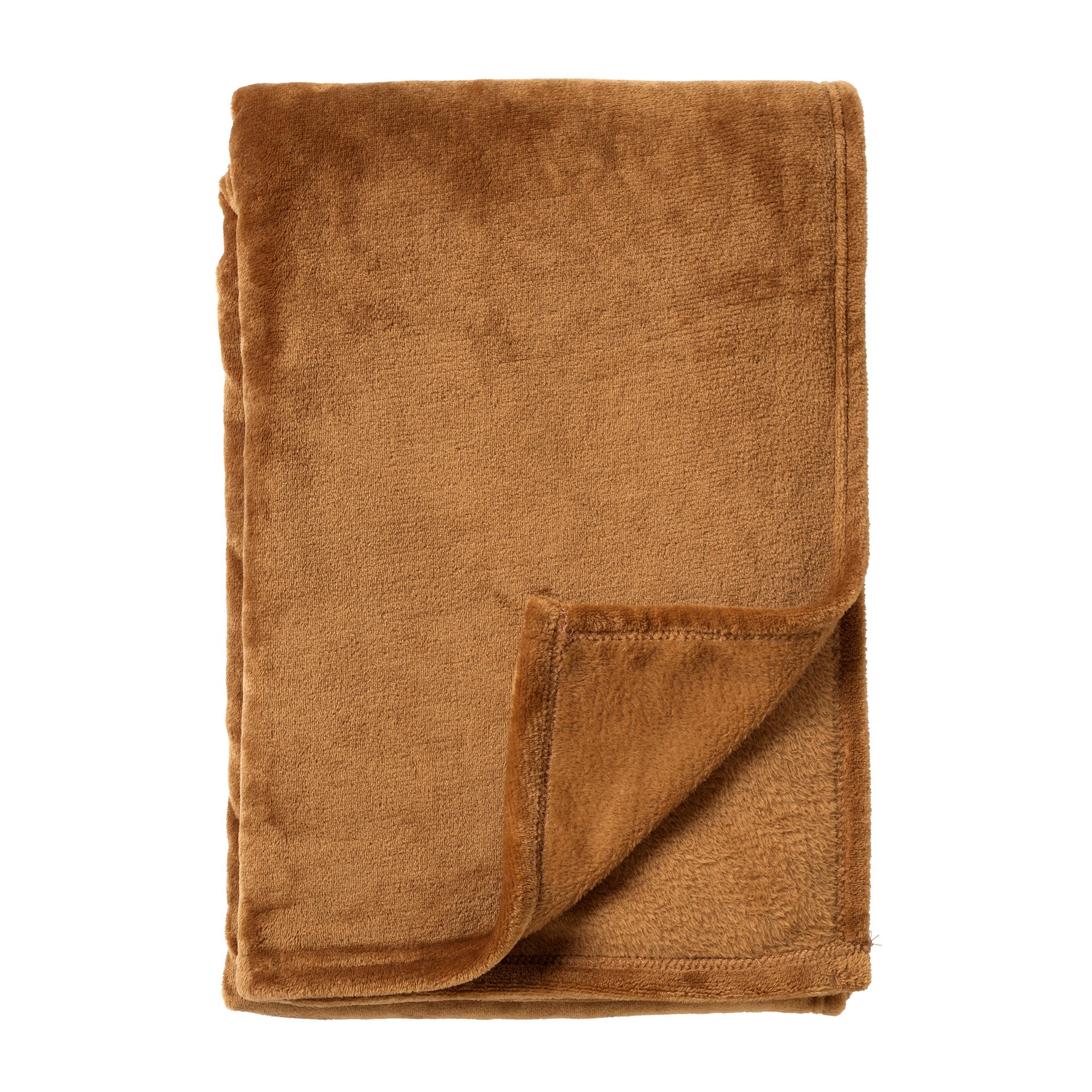 SIDNEY - plaid 140x180 cm - fleece deken - 100% gerecycled - Tobacco Brown - bruin