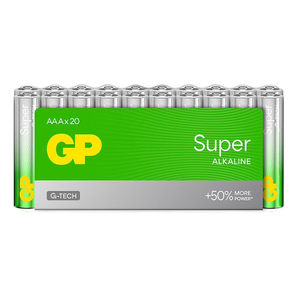 AAA-BATTERIER GP BATTERIES SUPERALKALISKE LR03 AAA-BATTERIER MED 20 STK.