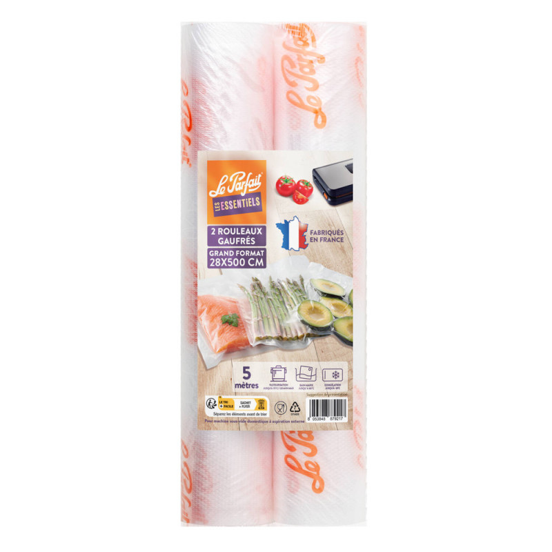 Rouleau de films sous-vide gaufrés 280 mm x 5 m 2 pièces LE PARFAIT