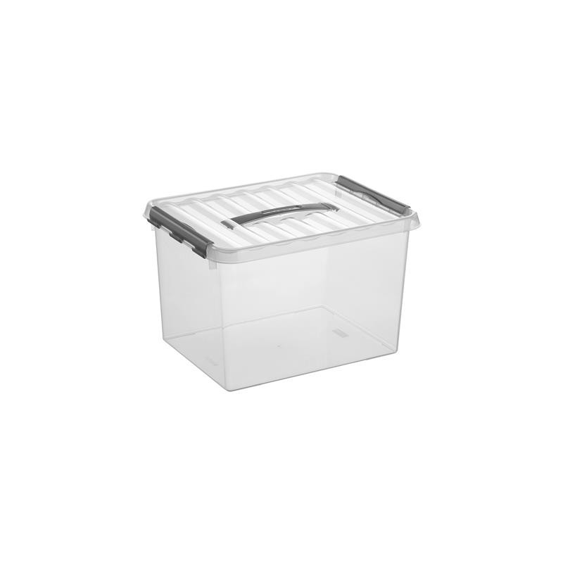 Box de rangement Q-line avec couvercle à clips transparent 22 L SUNWARE