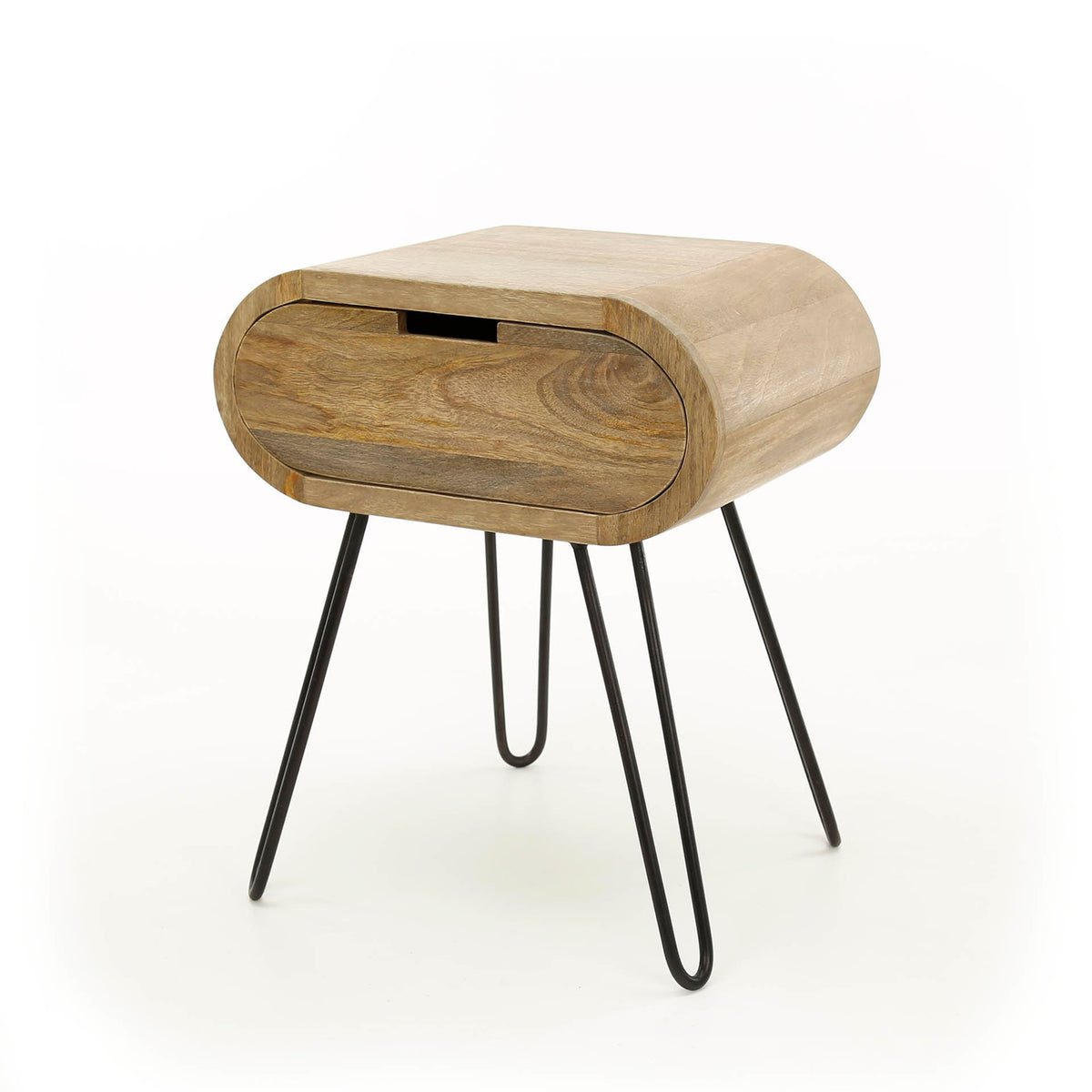 Giga Meubel Nachtkastje Barrel - Naturel Hout - 50x35x60cm