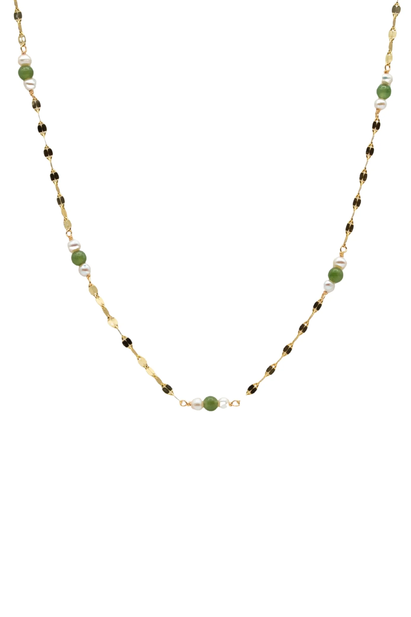 Elena — Jade and Freshwater Pearl Beaded Necklace