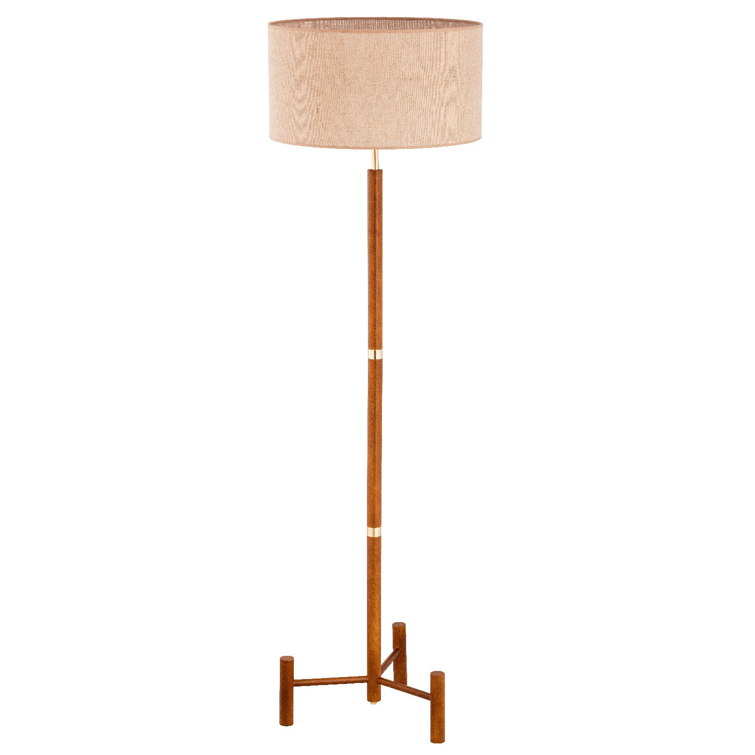 Lampa podłogowa brązowo-beżowa SUPRA 1xE27x15W wym:155x45x45cm Alfa