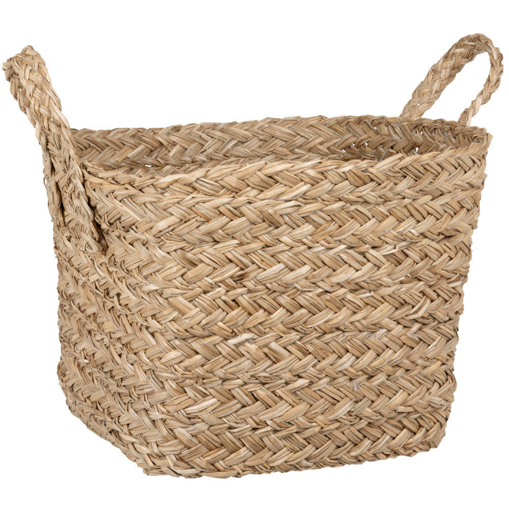 - Panier en fibre végétale beige