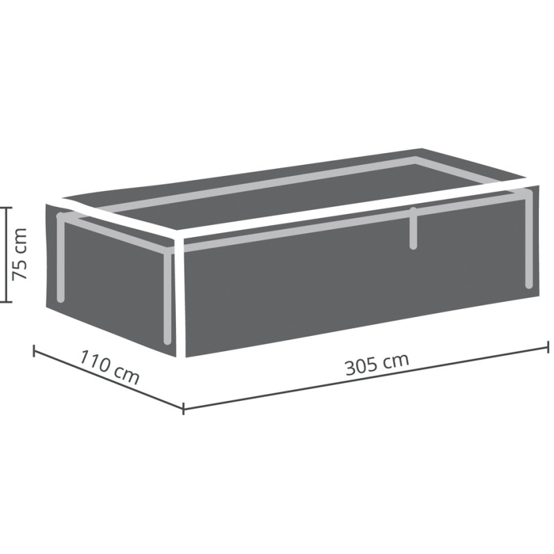 Housse pour table de jardin rectangulaire 305 x 110 x 75 cm PEREL