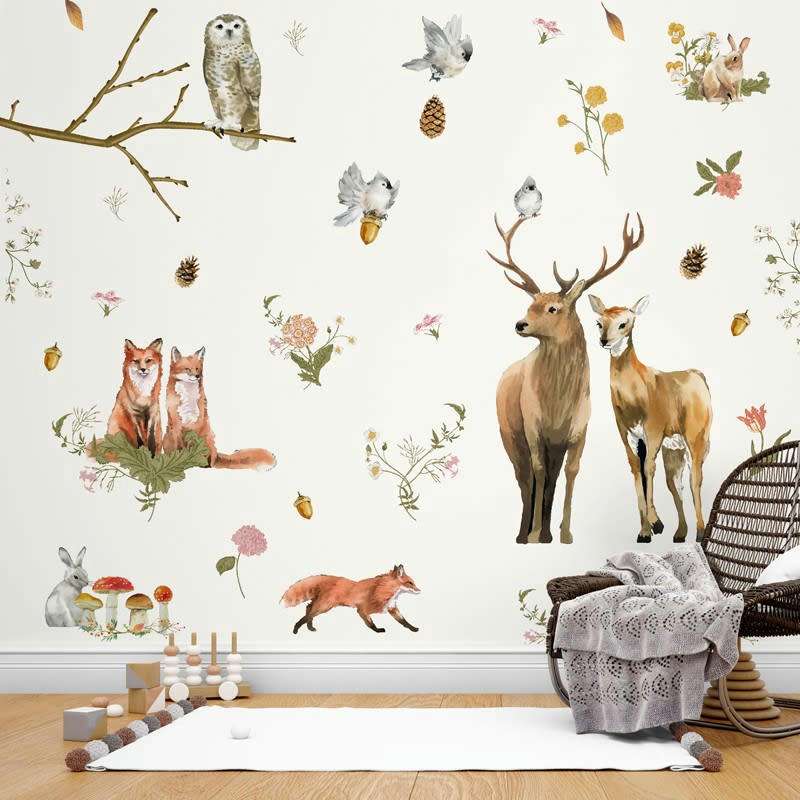 CONTE EN FORÊT - Papier Peint Panoramique L240xH270cm Multicolore