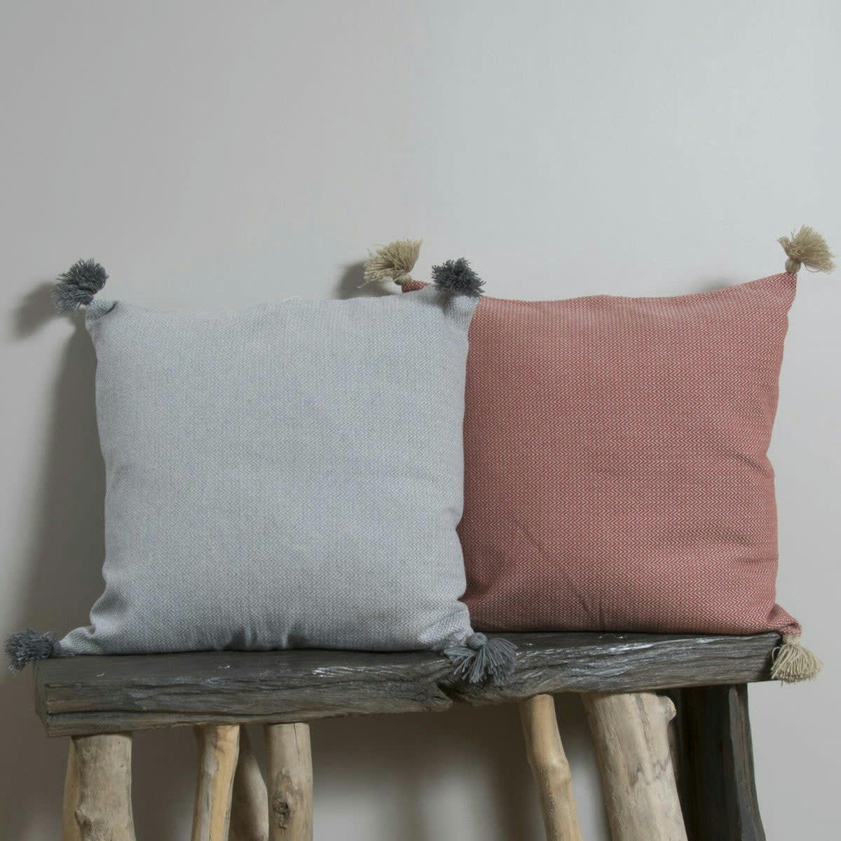 STOCKHOLM - Housse de coussin carré coton  50x50 terracotta