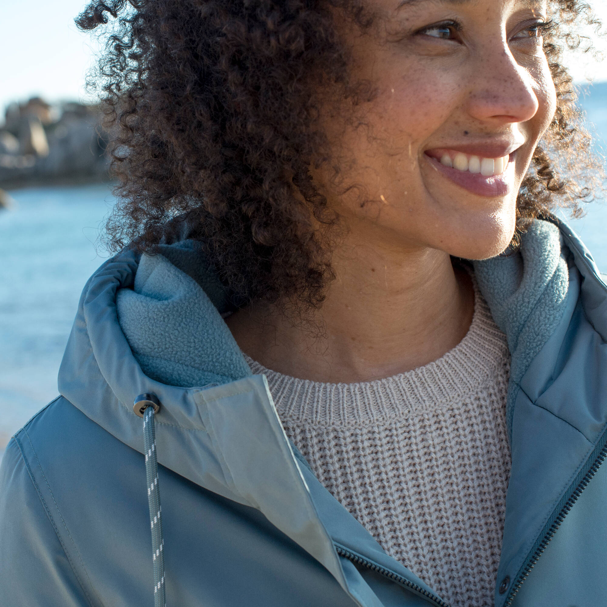 Parka imperméable zippée, à capuche