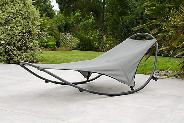 Bain de soleil Hendaye textilène et structure acier gris L.210 cm Paris Garden