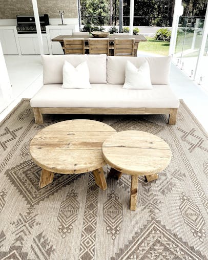 Takha Brown and Beige Tribal Flatweave Indoor Outdoor Rug