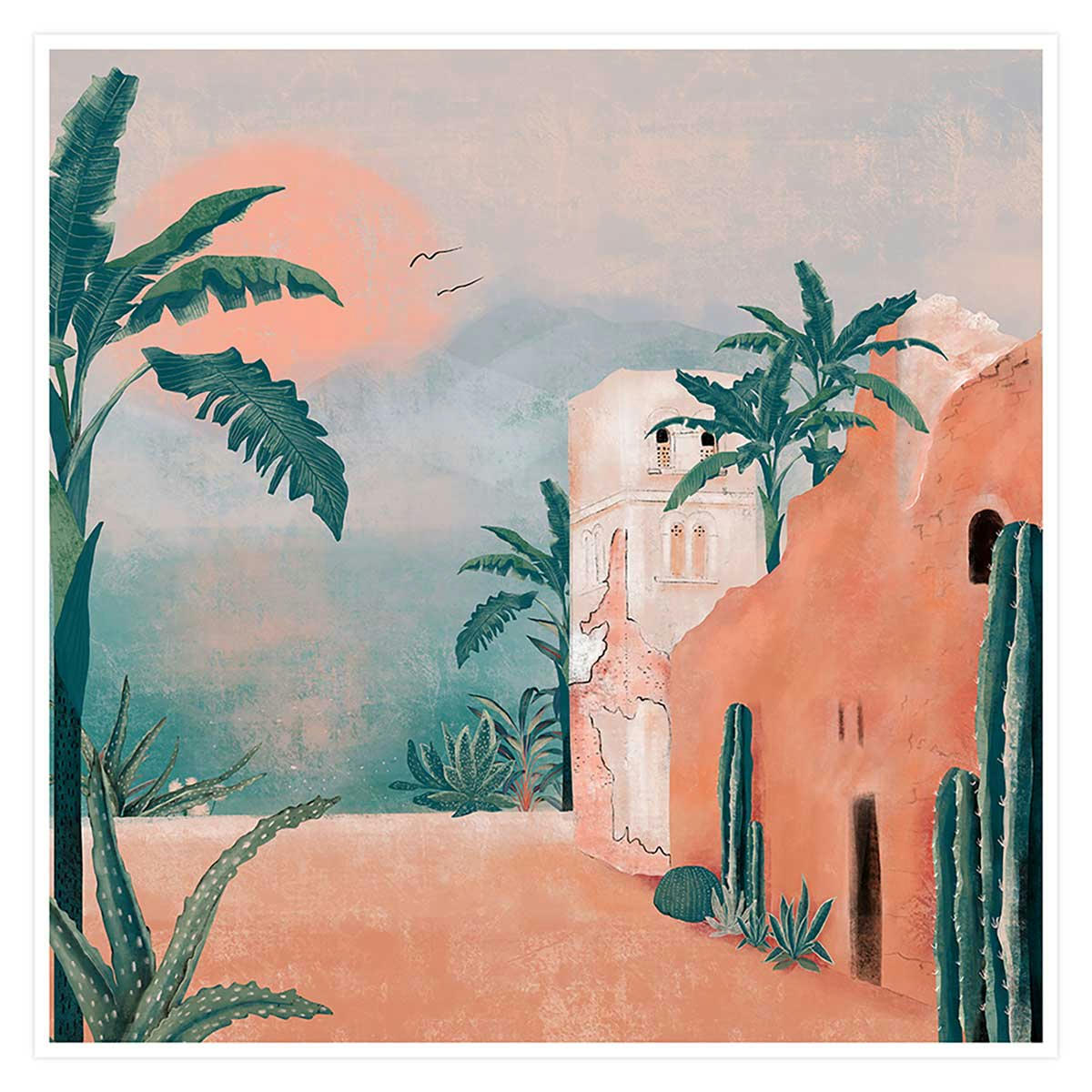 - Affiche illustration ambiance la mamounia sans cadre 50x50cm