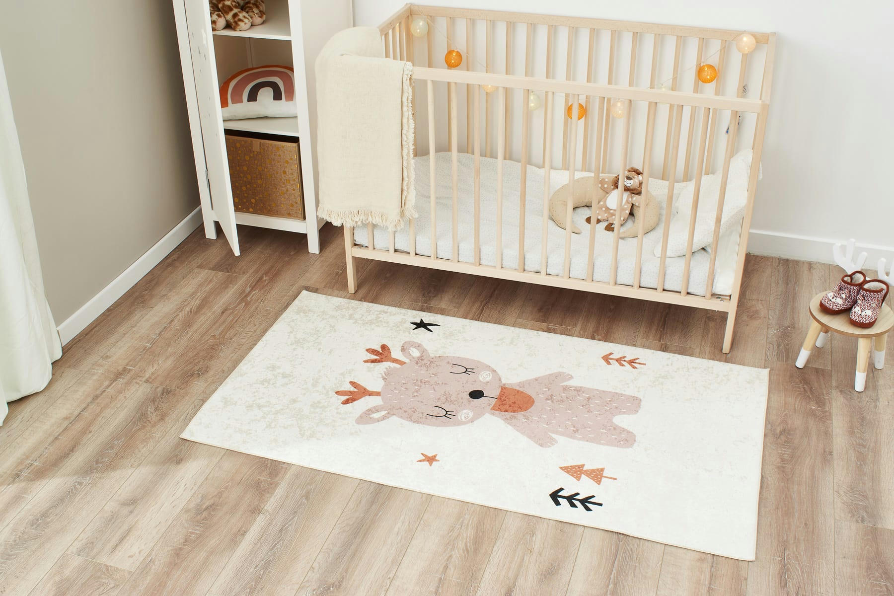 HAPPY - Tapis enfant cerf marron 80x150