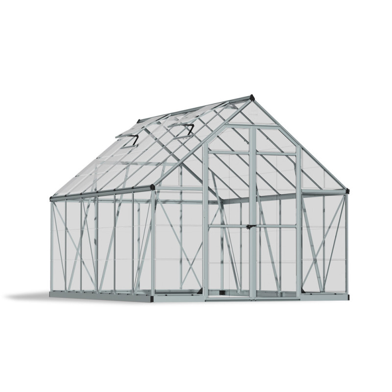 Serre en polycarbonate Octave argentée 13 m² CANOPIA