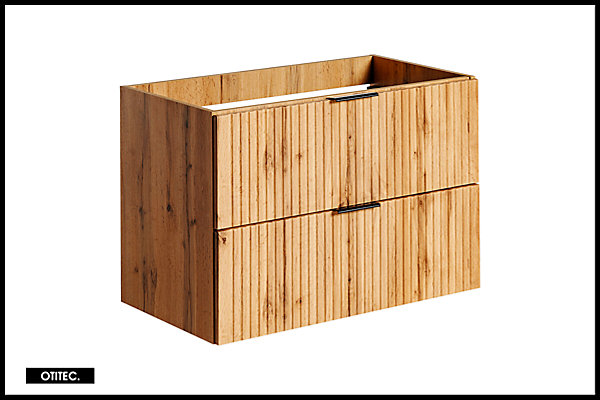 Ensemble meuble de salle de bain de 80 cm - avec plan - avec vasque - avec Miroir - LIVA OAK