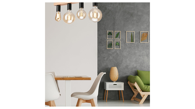 Lampa sufitowa Vito 5-punktowa drewniana beżowa