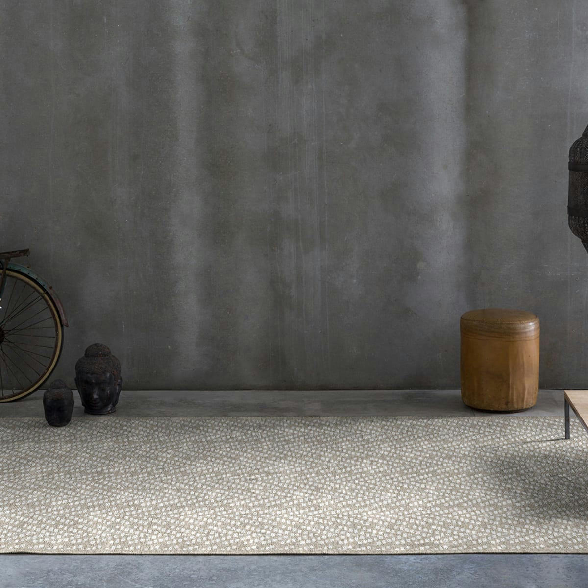 KALAHARI - Tapis décoratif en coton en impression digital beige 160x230 cm