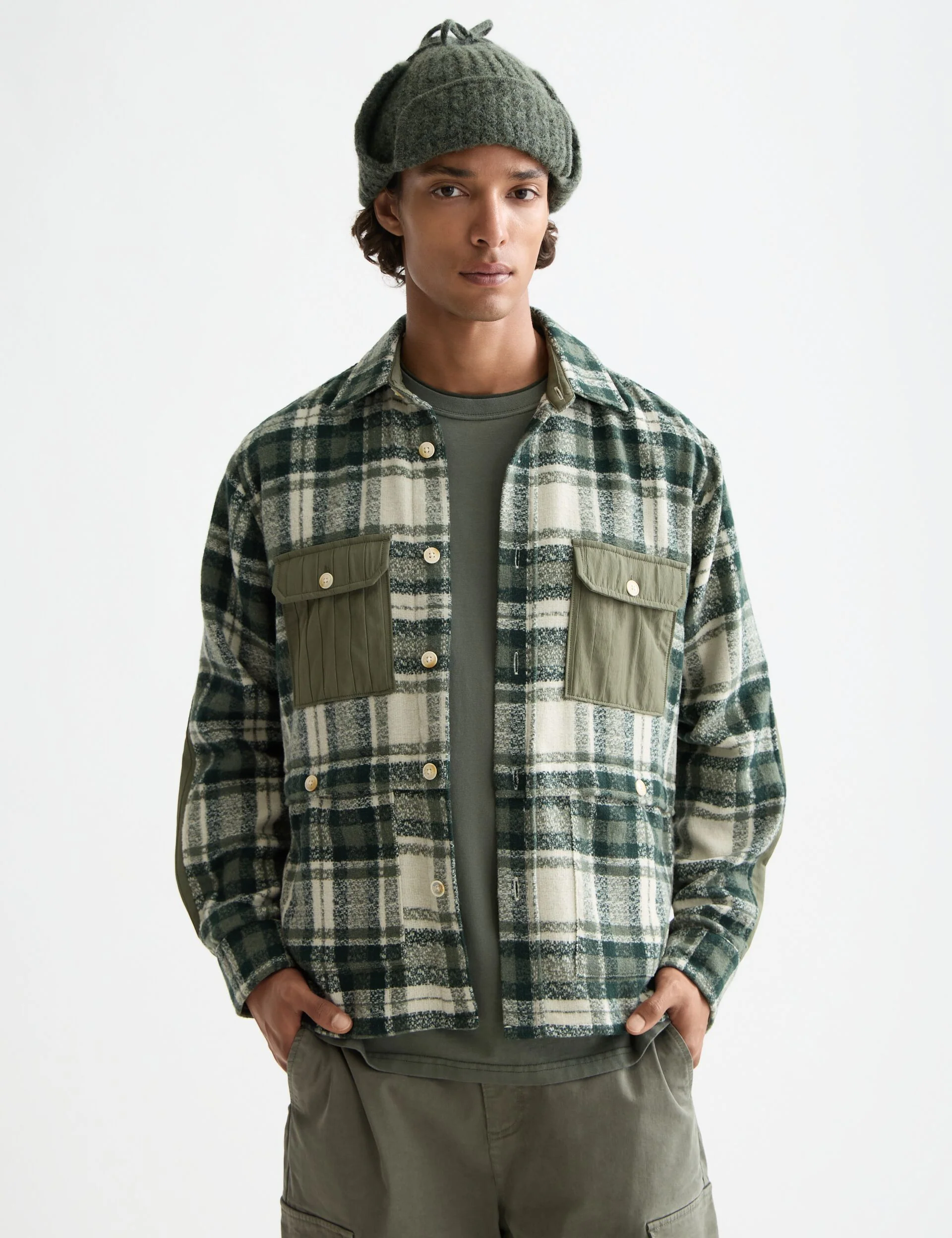 Patchwork relaxed-fit shirt