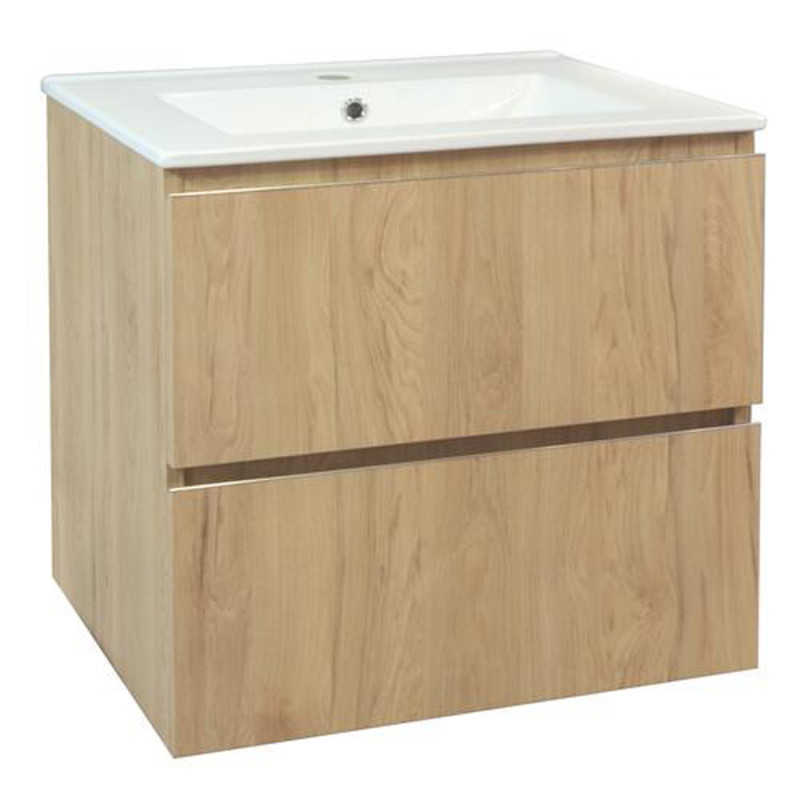 Meuble de salle de bain deux tiroirs avec vasque Trendy bois 60 cm ONDEE