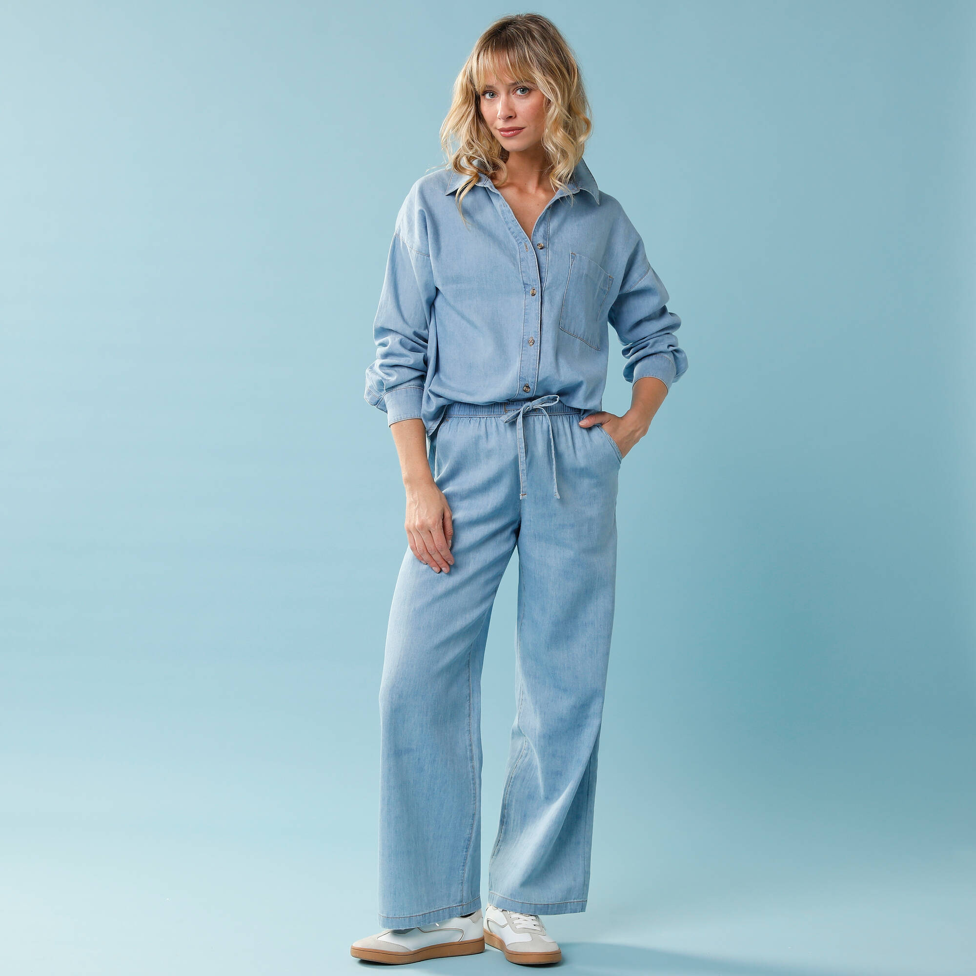 Chemise en denim Spécial Petite, coupe loose