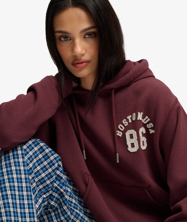 Athletic Essential Applique Cropped Hoodie