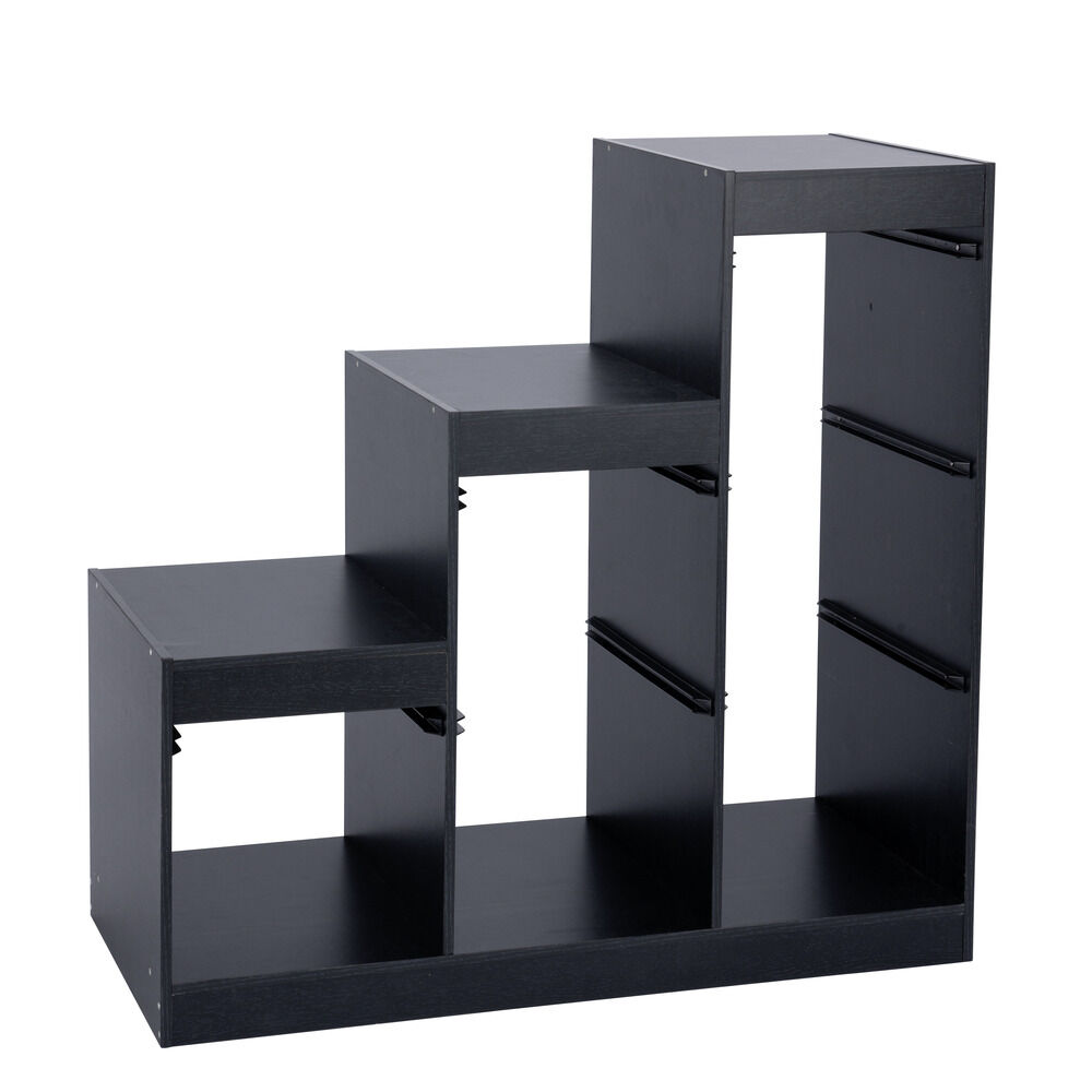Structure de rangement en contreplaqué blanc forme escalier 97x44xH94cm
