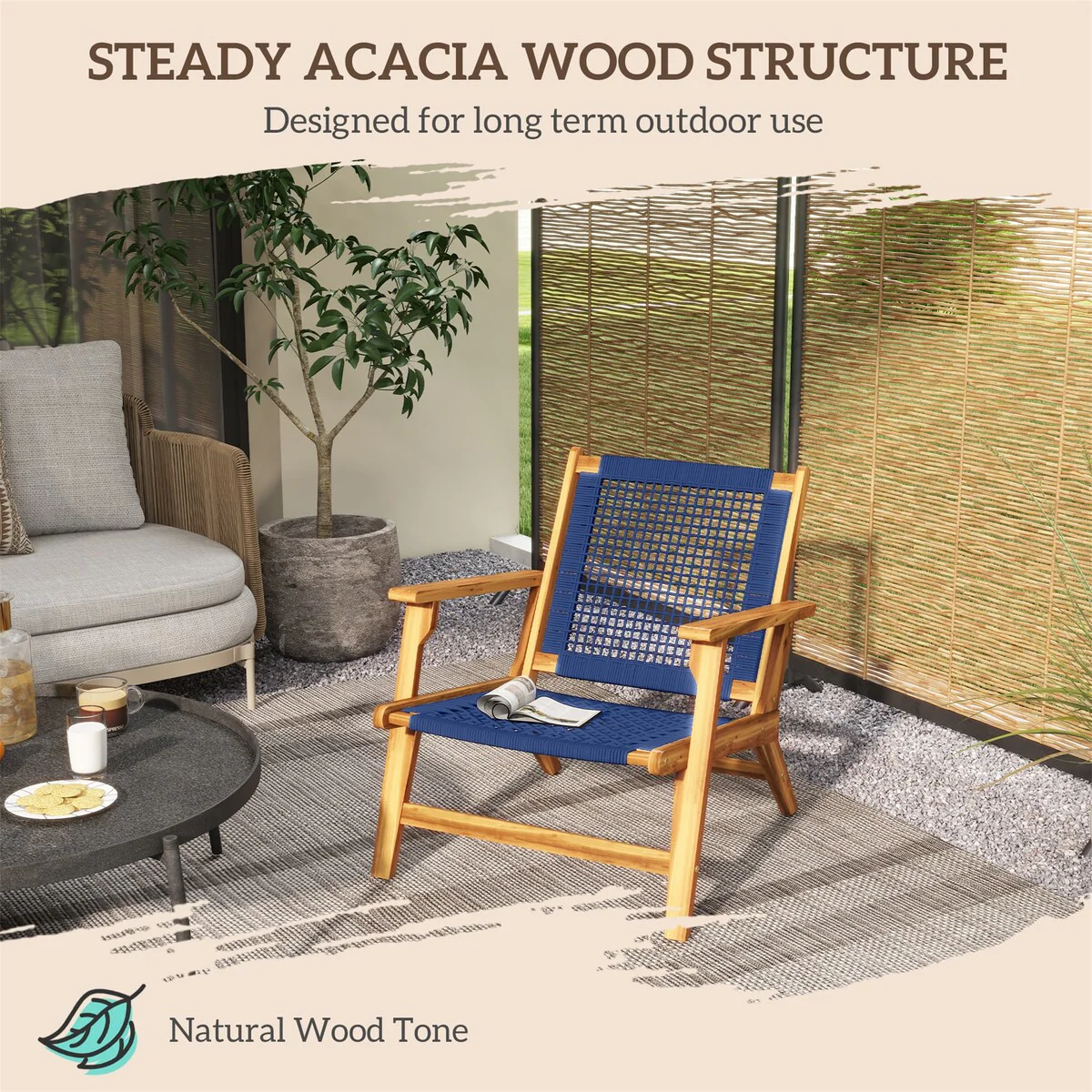 Patio Acacia Wood Adirondack Chair