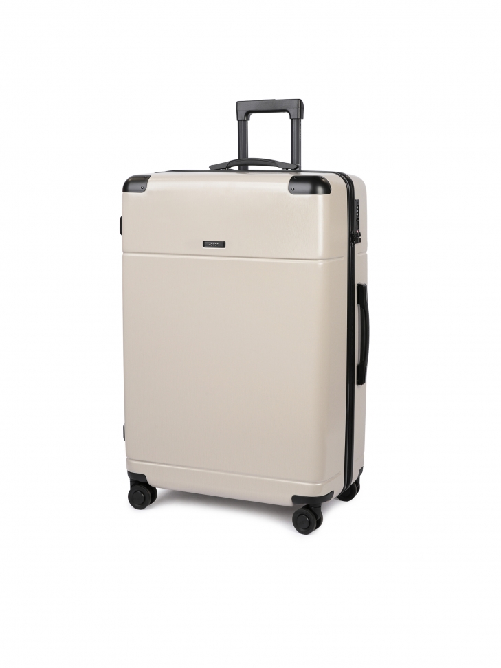 Beige capacious PC cabin bag on swivel wheels