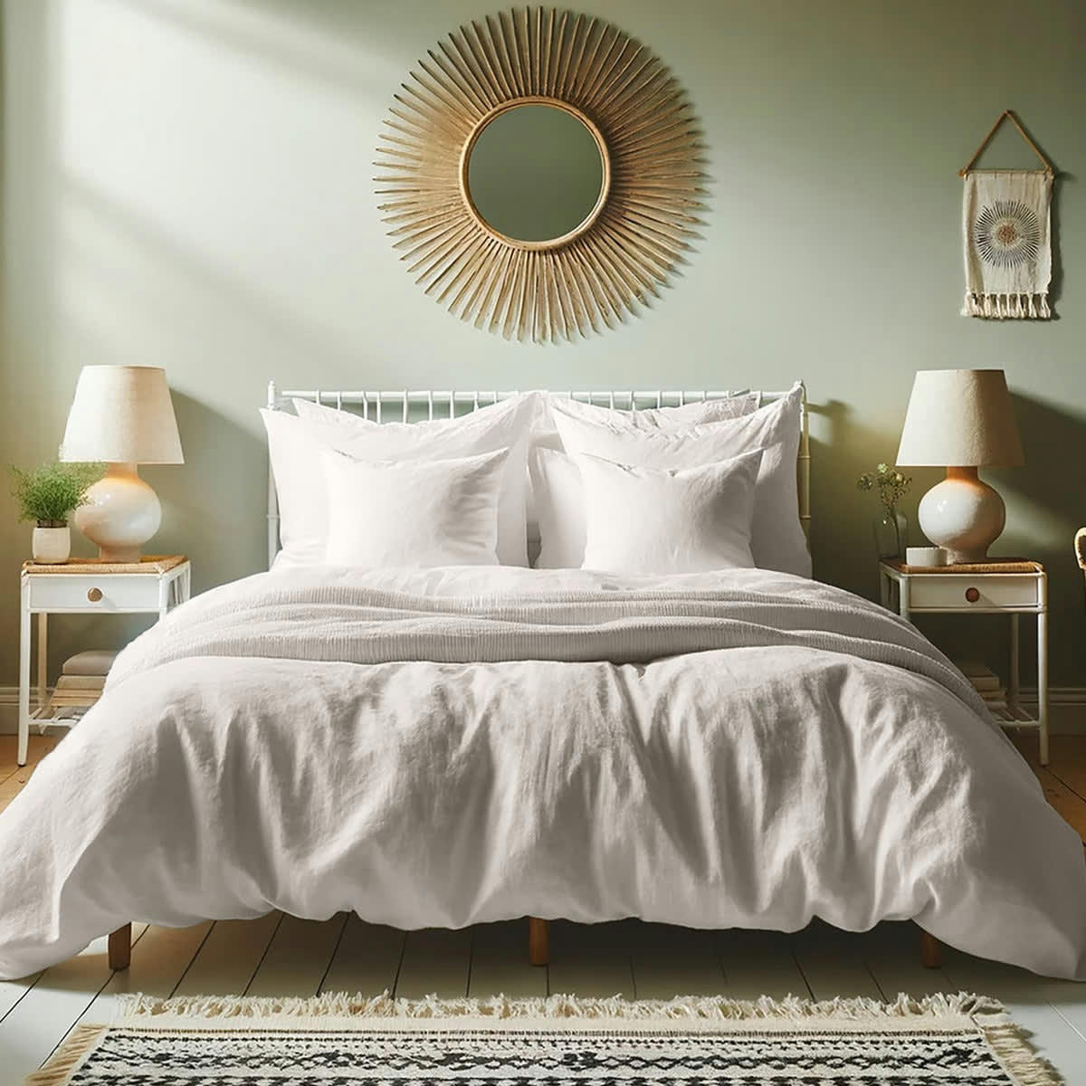 HORTENSE - Drap housse lin lavé  180x200x40 nuage