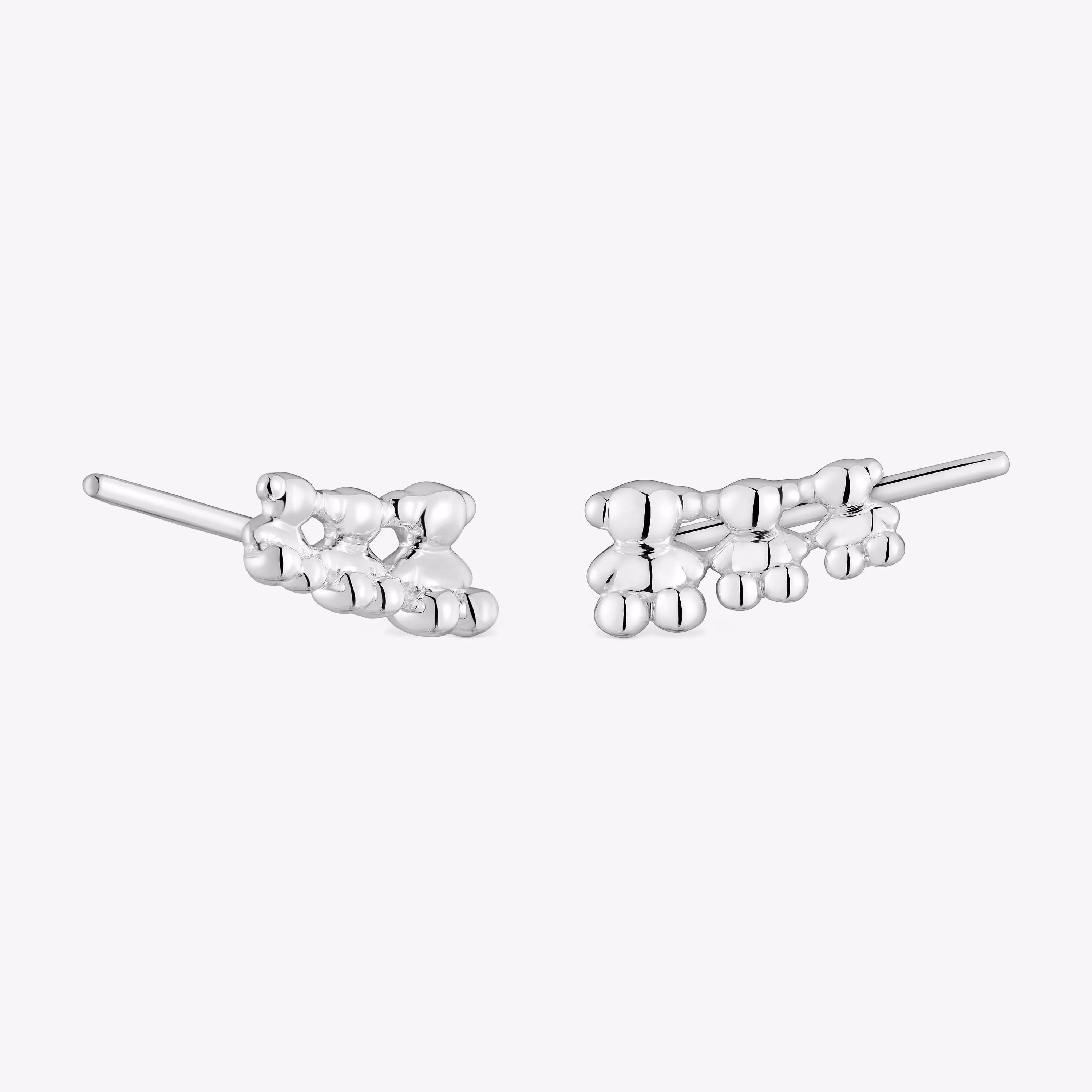 Pendientes trepadores osos de plata Bold Bear