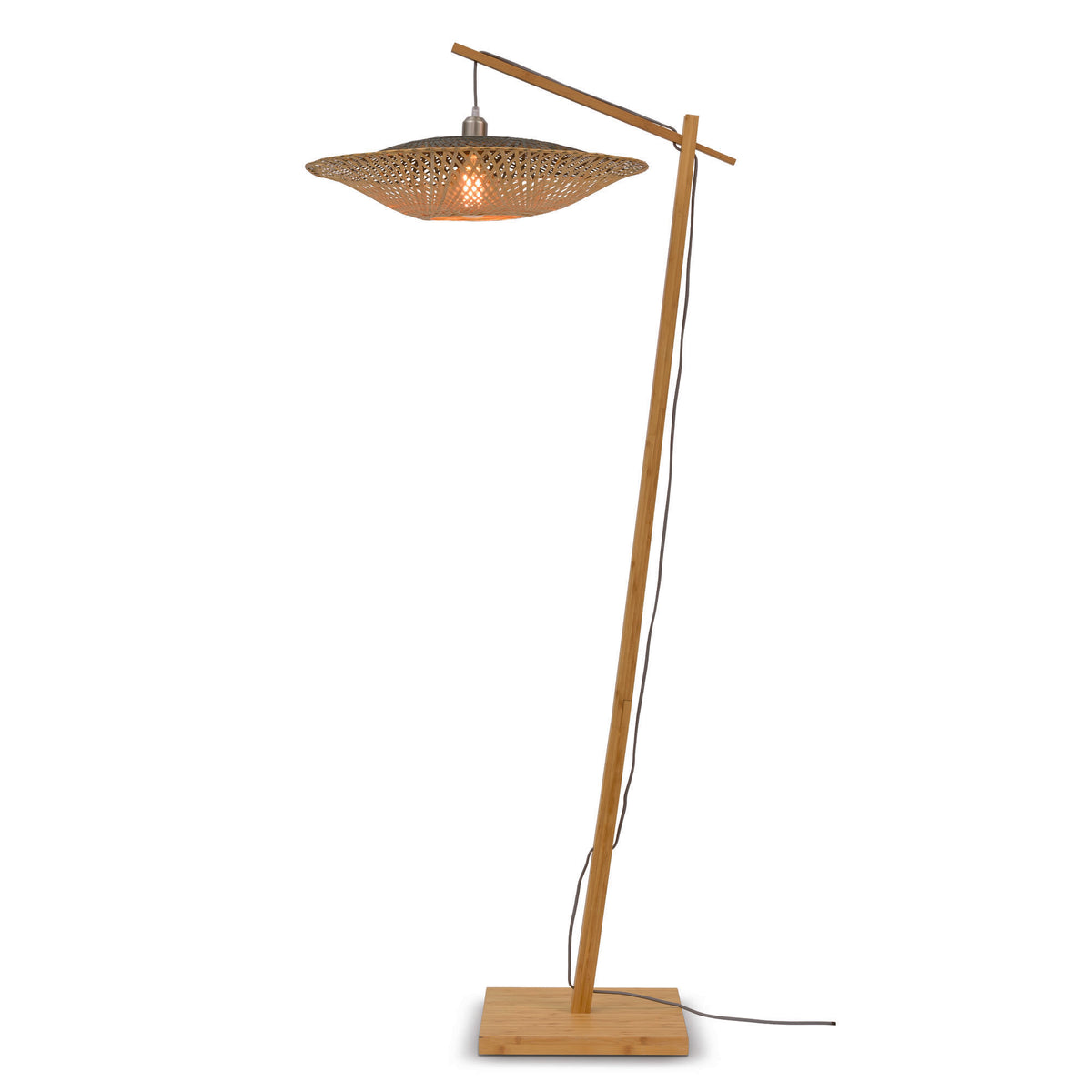GOOD&MOJO vloerlamp Kalimantan - bruin - Ø60cm