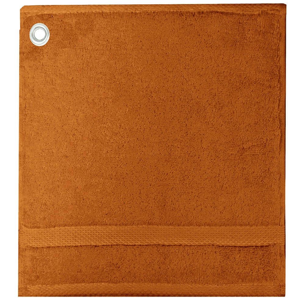 - Carre avec oeillet  pur coton orange 30x30