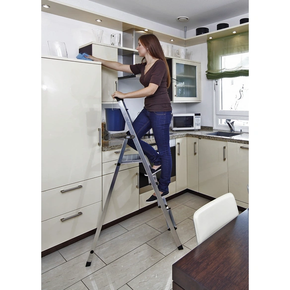 Stufen-Stehleiter »MONTO Solidy«, 4 Sprossen, Aluminium