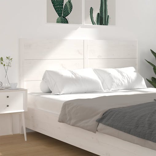 NNEVL Headboard White 186x4x100 cm Solid Wood Pine