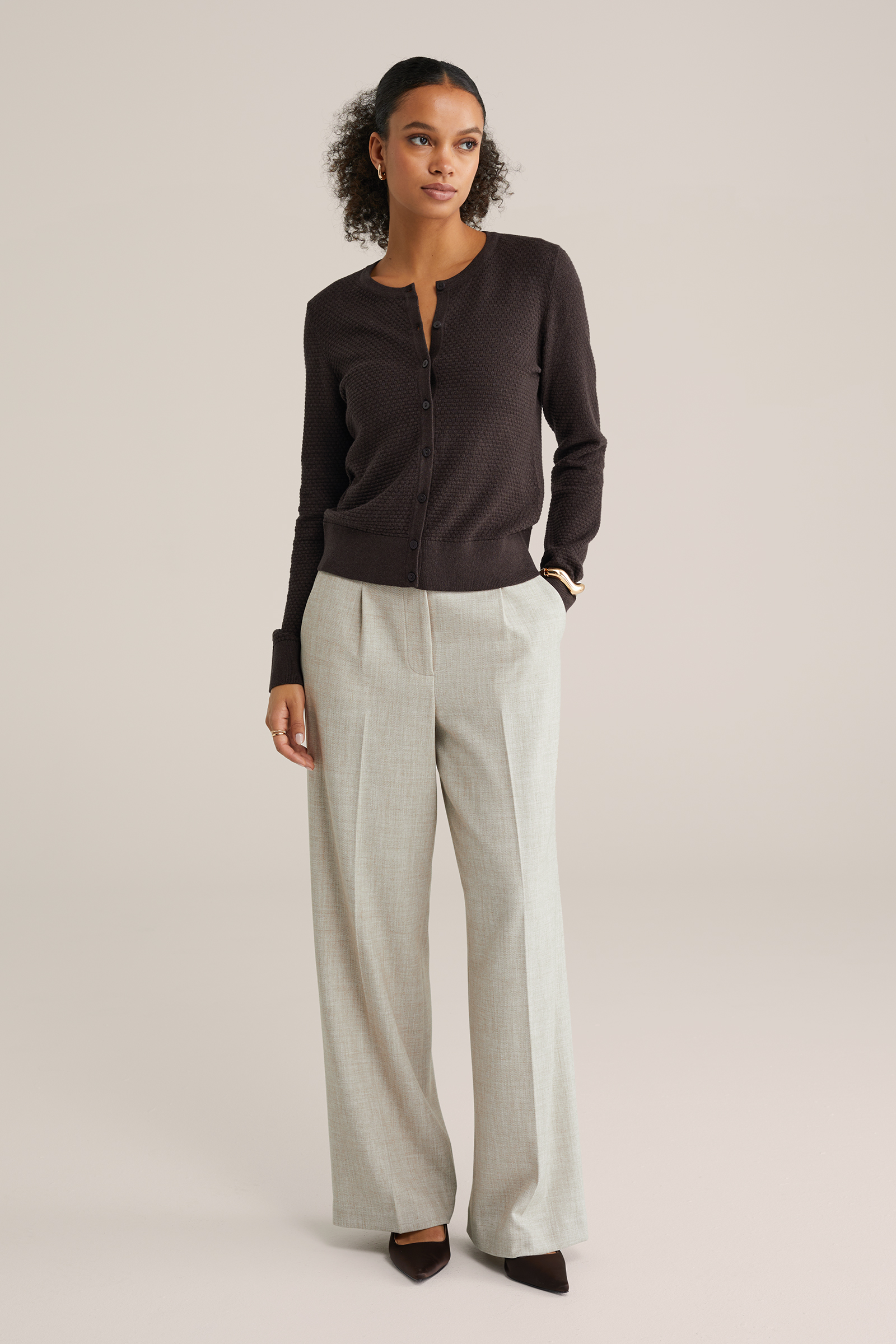 Dames gebreid vest met structuur