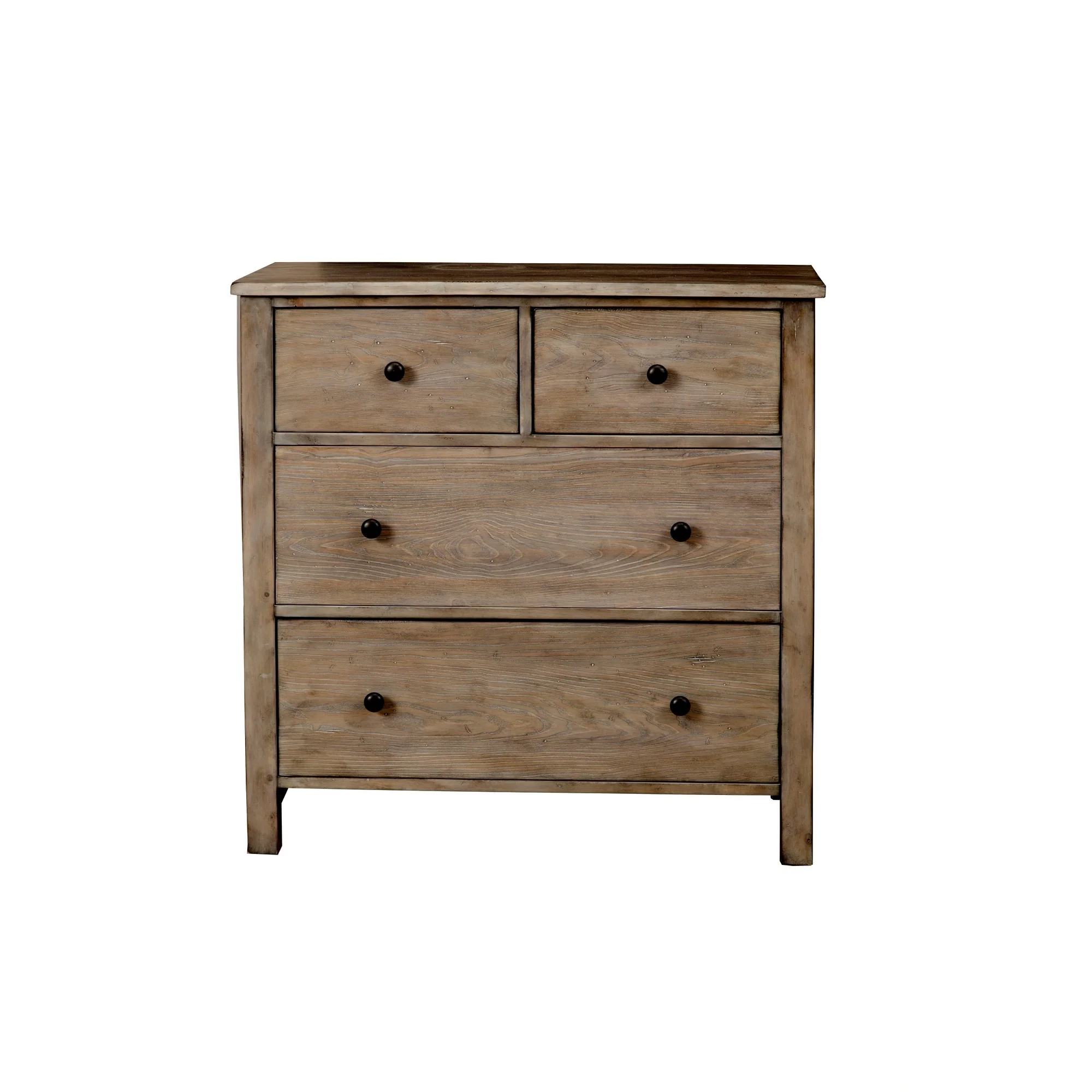 Origins by Alpine Classic Wood Small 4 Drawer Accent Chest in Gray