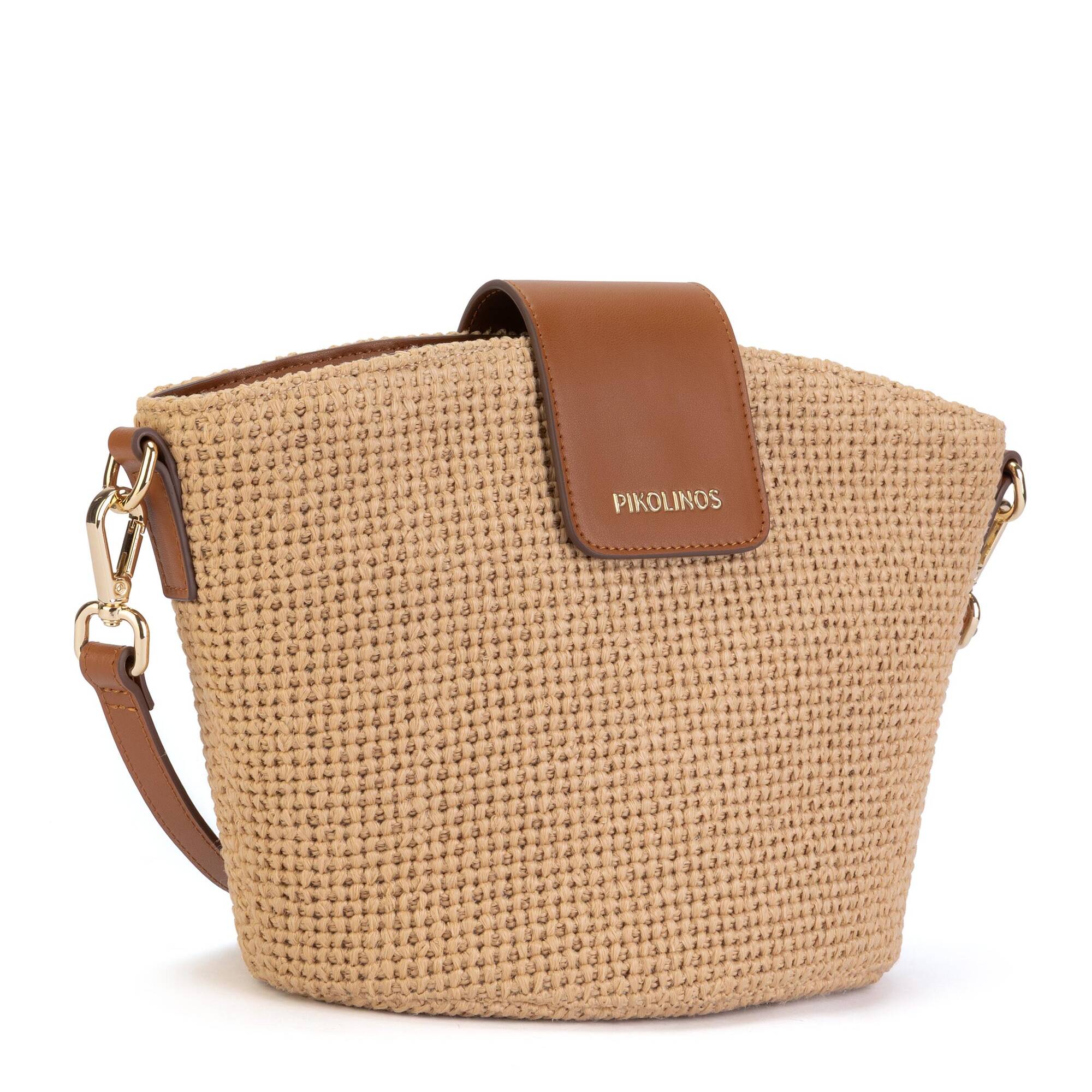 EMPURIES - Bandolera pequeña de rafia para mujer