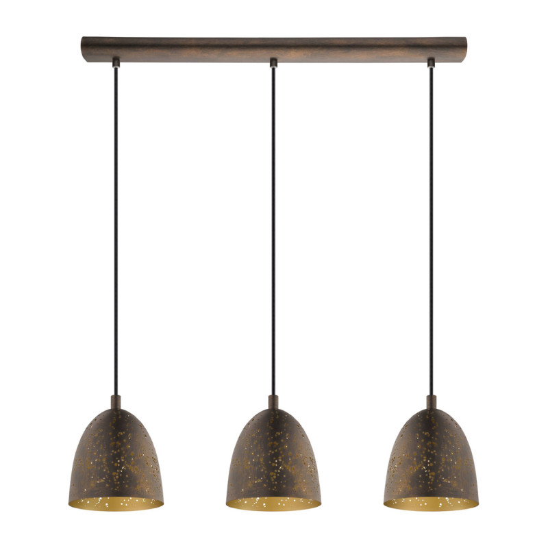 Suspension Safi brune et or E27 3 x 60 W EGLO