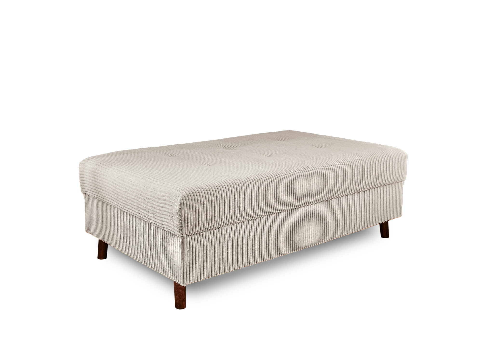 RUNE - Pouf en velours côtelé gris clair