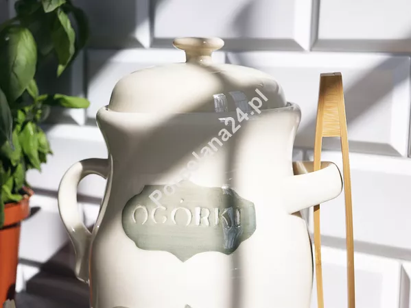 Beczka z kamionki ze szczypcami 3,5 L Bella Fiore - Kremowa 1TR.BECZ.45578