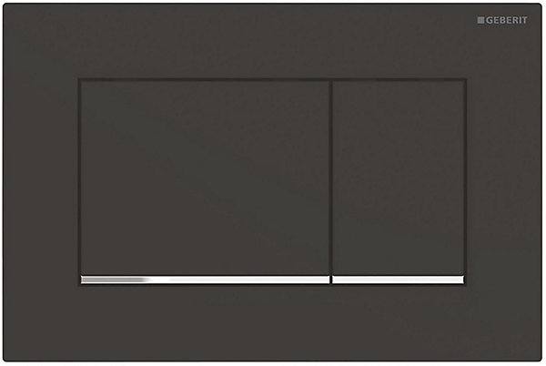 Geberit Sigma30 Plaque de déclenchement double touche, Noir mat/chrome (115.883.14.1)