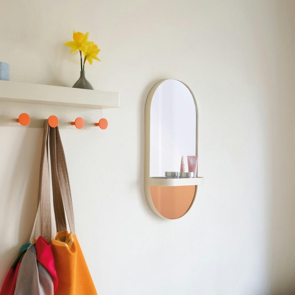 MARIE - Miroir mural avec étagère